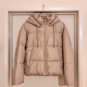Zara Beige Puffer Jacket